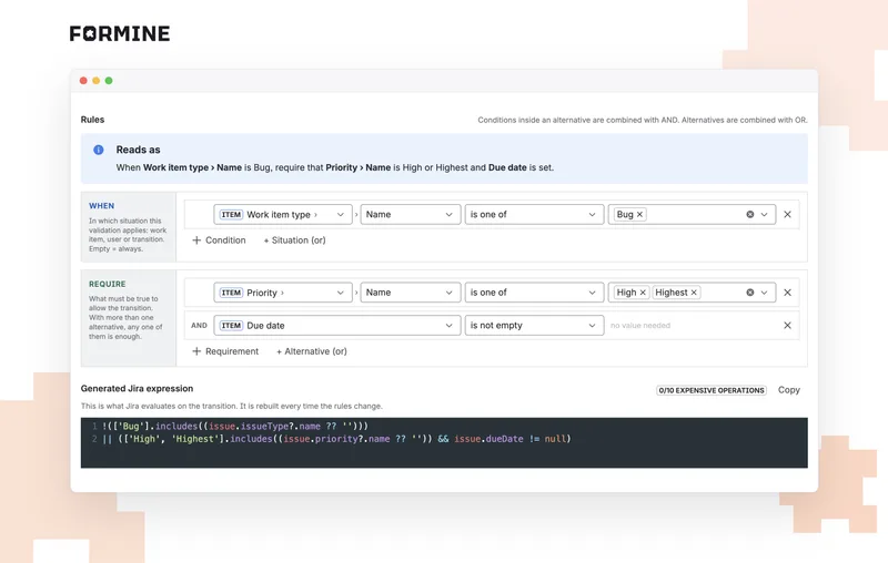 Advanced validations, no code
